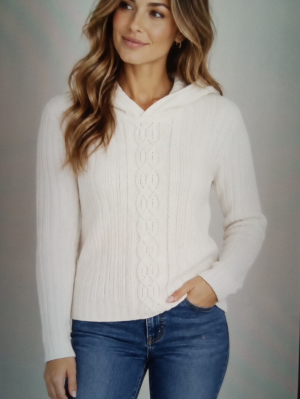 Lauren Ralph Lauren Women Cable Knit Cotton Fisherman Preppy Coatal Sweater M